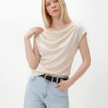Elegant Draped Satin Blouse