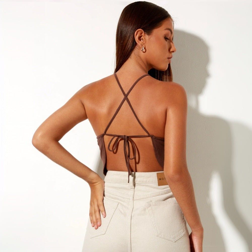 Elegant Open-Front Halter Top