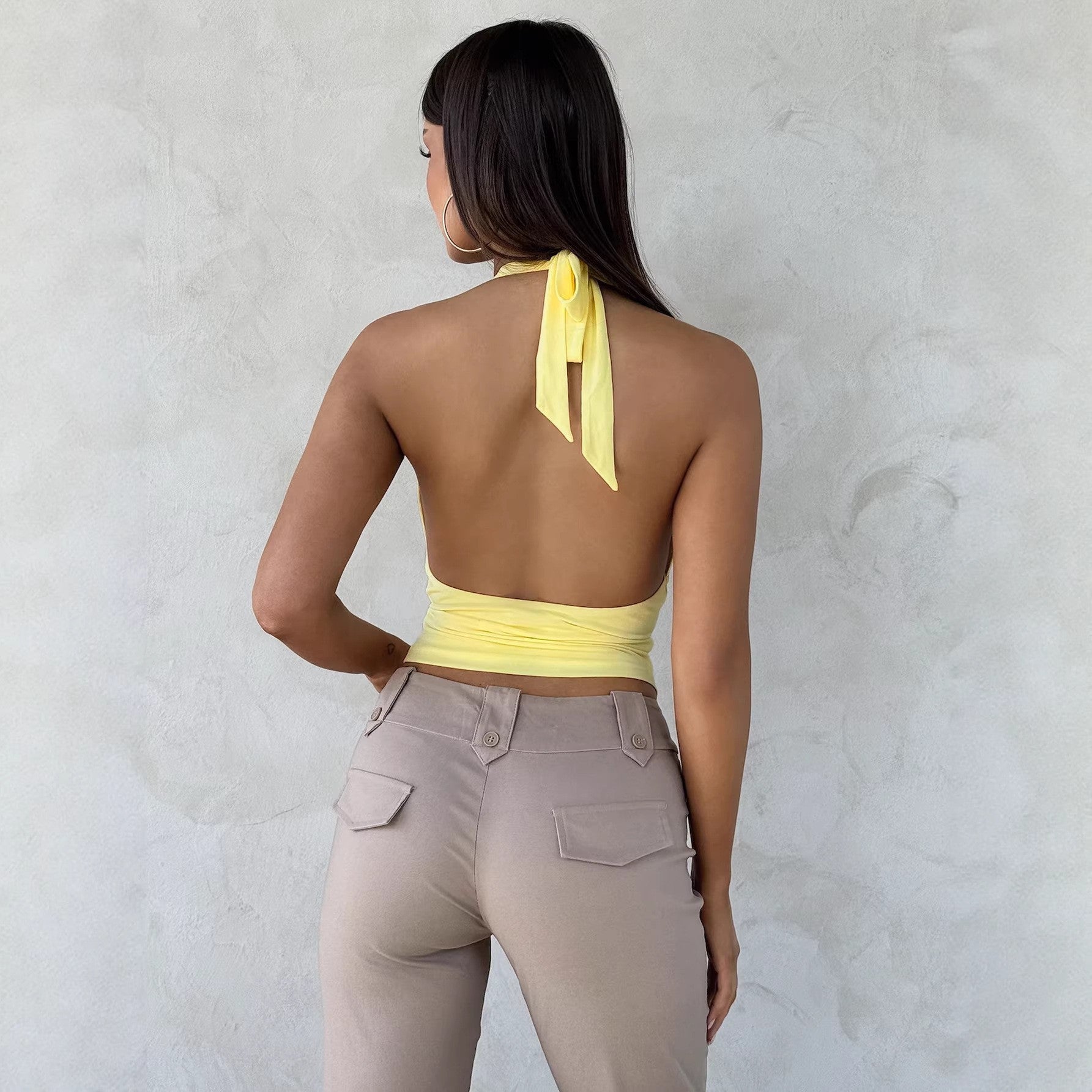 Halter V-Neck Sculpting Crop Top