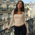 Lace Sleeve Sculpting Top