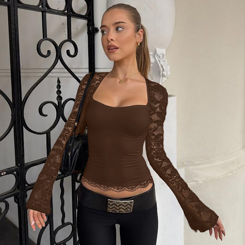 Lace Sleeve Sculpting Top