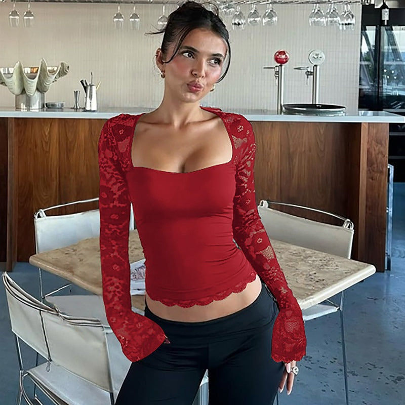 Lace Sleeve Sculpting Top